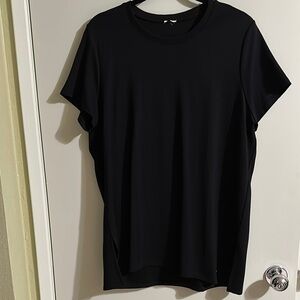 Anne Klein Black Short Sleeve Tee Classic Crew Neck